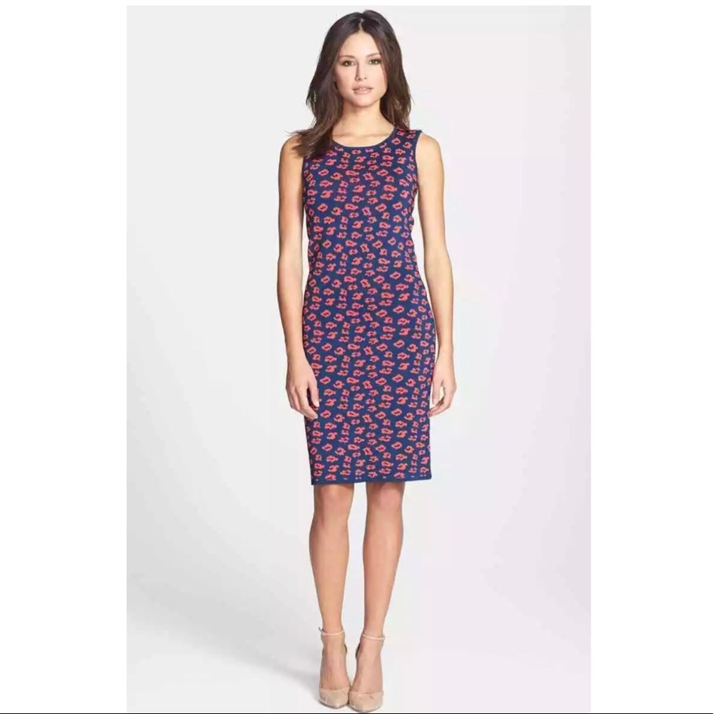 Pink Tartan Stretch Knit Woven Dress Small